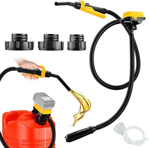 مضخة نقل الوقود اللاسلكية متوافقة مع بطارية DeWalt 20V Milwaukee 18V، تدفق 3.2 GPM، مضخة كهربائية محمولة متوافقة مع وظيفة حماية الجهد المنخفض مثالية للديزل والبنزين in Kuwait
