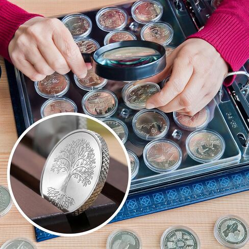 Otoolling 10 عبوات من العملات المعدنية الفارغة من الفولاذ المقاوم للصدأ مقاس 32 مم للنقش بالليزر، عملات تحدي فارغة بسمك 4 مم، قطع نقش بحافة مخرشة بالماس لختم اليد مجموعة تذكارية من الحرف اليدوية in Kuwait