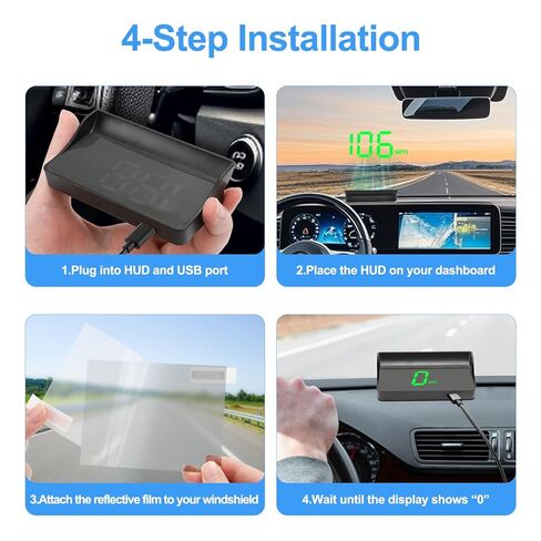 عداد السرعة بشاشة HUD للسيارة من Linkstyle: شاشة عرض رأسية على الزجاج الأمامي لنظام تحديد المواقع العالمي (GPS)، مراقب سرعة رقمي في الوقت الحقيقي، التوصيل والتشغيل، السطوع التلقائي، للسيارات والشاحنات وسيارات الدفع الرباعي in Kuwait