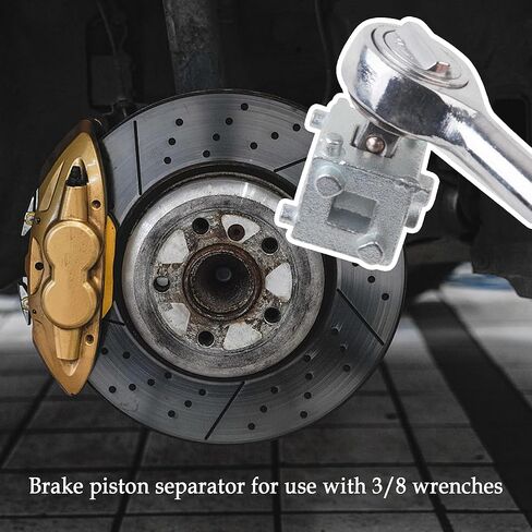 Car Cube Brake Caliper Compression Tool,Durable Steel Brake Caliper Tool Fits 3/8" Square Driver,Universal Car Accessories Car Rear Disc Brake Piston Tool Rotates Piston Back into Caliper in Kuwait