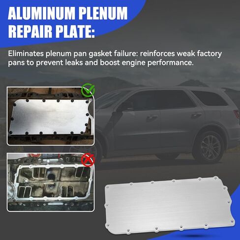 JERBOR 1/4" Thickness Plenum Plate Fit For Dodge 360 Magnum 5.2l 5.9l 1992-2003 Engine, Intake Manifold Aluminum Plenum Repair Plate in Kuwait