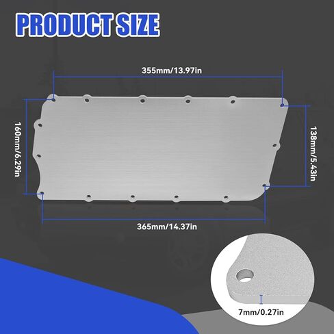 JERBOR 1/4" Thickness Plenum Plate Fit For Dodge 360 Magnum 5.2l 5.9l 1992-2003 Engine, Intake Manifold Aluminum Plenum Repair Plate in Kuwait
