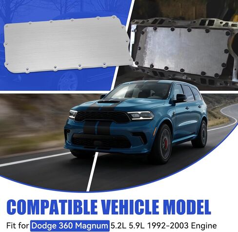 JERBOR 1/4" Thickness Plenum Plate Fit For Dodge 360 Magnum 5.2l 5.9l 1992-2003 Engine, Intake Manifold Aluminum Plenum Repair Plate in Kuwait