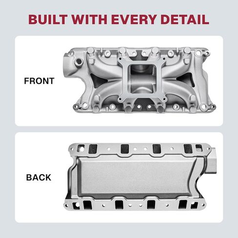 4031 54031 أداء ألومنيوم مشعب السحب عالي الارتفاع لطائرة واحدة متوافقة مع Ford Windsor Small Block 1962-2001 SBF 221 260 289 302 محرك V8، 3500-8000 دورة في الدقيقة، فضي in Kuwait