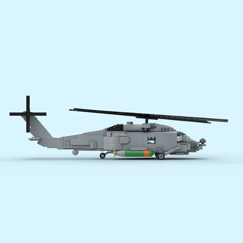 مجموعة مكعبات بناء طائرات الهليكوبتر البحرية MH-60R، نموذج طائرة عسكرية MOC-204867 لعرض مكتب المنزل والديكور، لعشاق البالغين والمراهقين ومحبي الجيش، 846 قطعة in Kuwait