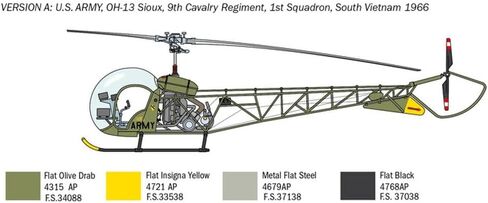 Italeri 2820S - 1:48 OH-13 Scout Helicopter Korea War، بناء النموذج، مجموعة، بناء نموذج الحامل، الحرف اليدوية، هواية، الإلتصاق، مجموعة بلاستيكية، مفصلة متعددة الألوان in Kuwait