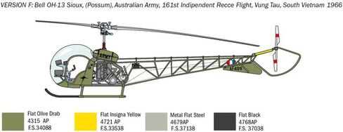 Italeri 2820S - 1:48 OH-13 Scout Helicopter Korea War، بناء النموذج، مجموعة، بناء نموذج الحامل، الحرف اليدوية، هواية، الإلتصاق، مجموعة بلاستيكية، مفصلة متعددة الألوان in Kuwait