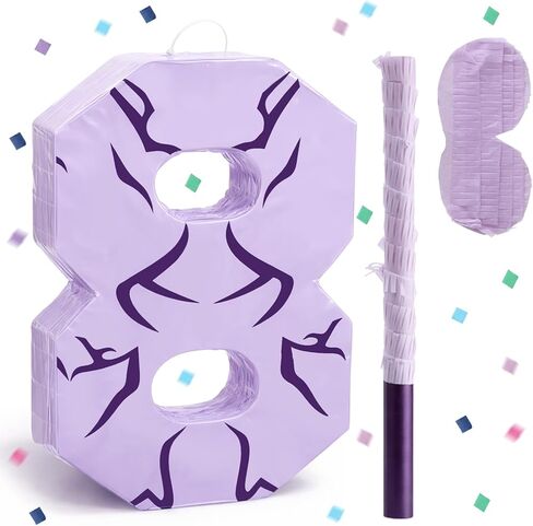 Sosation Cat Piñata 12.5 x 9 Inch Blue Cat Shaped Piñata with Blindfold Bat for Purple Birthday Decoration Friendship Fans Favor Decoration Wedding in Kuwait