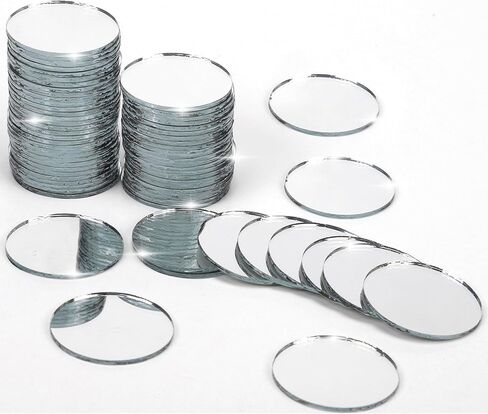60 قطعة مرآة حرفية دائرية صغيرة، مرآة فسيفساء صغيرة مقاس 2 بوصة، مرآة زجاجية مستديرة للحرف اليدوية in Kuwait