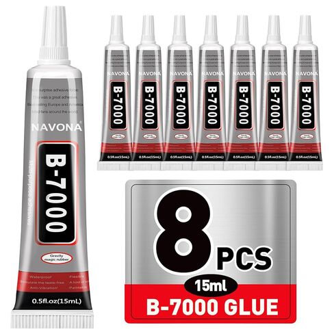 8 قطع 15 مل B7000 غراء شفاف مع طرف دقيق، غراء مبهر، غراء فائق، غراء حجر الراين للأظافر، أصماغ الحرف اليدوية، صناعة المجوهرات، فن الأظافر، DIY، المكياج، الأحذية in Kuwait
