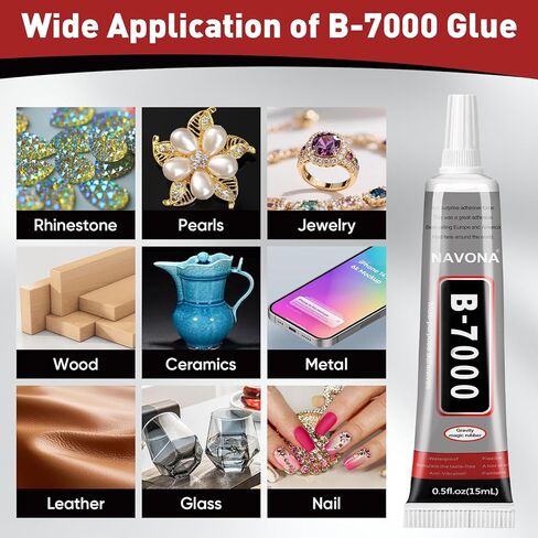 8 قطع 15 مل B7000 غراء شفاف مع طرف دقيق، غراء مبهر، غراء فائق، غراء حجر الراين للأظافر، أصماغ الحرف اليدوية، صناعة المجوهرات، فن الأظافر، DIY، المكياج، الأحذية in Kuwait