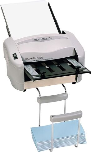 Martin Yale P7200 Premier Rapid Fold Auto Desktop Letter/Paper Folder، يغذي ويطوي تلقائيًا ورق 8 1/2 بوصة × 11 بوصة ومجموعة من المستندات، يتضمن صينية التراص in Kuwait