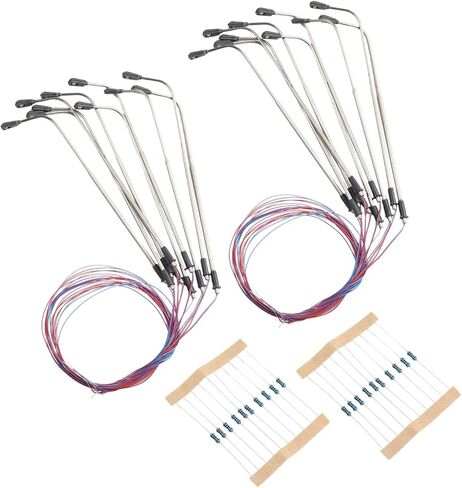 مصباح شارع LED للسكك الحديدية طراز N بمقياس N - مصباح أبيض برأس واحد مع مقاومات، 20 حزمة، متوافق مع 3V-12V DC/AC، ABS + معدن، لتخطيطات البناء، ومشاهد القطار، ونموذج DIY in Kuwait