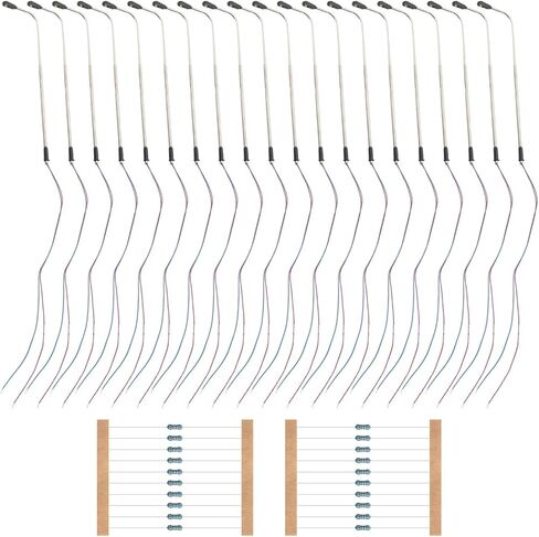 مصباح شارع LED للسكك الحديدية طراز N بمقياس N - مصباح أبيض برأس واحد مع مقاومات، 20 حزمة، متوافق مع 3V-12V DC/AC، ABS + معدن، لتخطيطات البناء، ومشاهد القطار، ونموذج DIY in Kuwait
