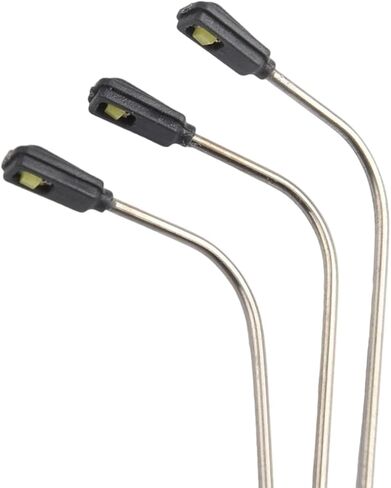 مصباح شارع LED للسكك الحديدية طراز N بمقياس N - مصباح أبيض برأس واحد مع مقاومات، 20 حزمة، متوافق مع 3V-12V DC/AC، ABS + معدن، لتخطيطات البناء، ومشاهد القطار، ونموذج DIY in Kuwait