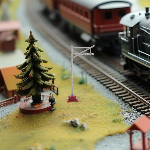 8 Pcs Mini Model Train Traffic Lights Railroad Signal Micro Landscape Lights for DIY Sand Table Decorations and Model Railroad Accessories in Kuwait