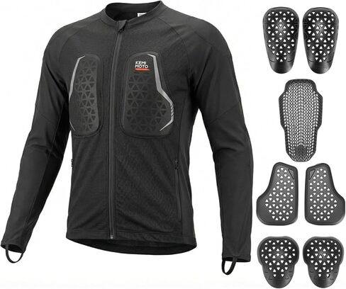KEMIMOTO Motorcycle Mesh Armored Shirt for Men, with CE1 Certified Protective Gear Jacket, Breathable, Soft for All Seasons, Suitable for Motorcycling, Riding, Cycling, Off-Road Sports in Saudi Arabia