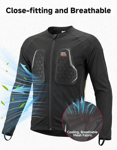 KEMIMOTO Motorcycle Mesh Armored Shirt for Men, with CE1 Certified Protective Gear Jacket, Breathable, Soft for All Seasons, Suitable for Motorcycling, Riding, Cycling, Off-Road Sports in Saudi Arabia
