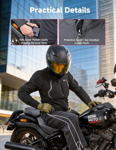 KEMIMOTO Motorcycle Mesh Armored Shirt for Men, with CE1 Certified Protective Gear Jacket, Breathable, Soft for All Seasons, Suitable for Motorcycling, Riding, Cycling, Off-Road Sports in Saudi Arabia