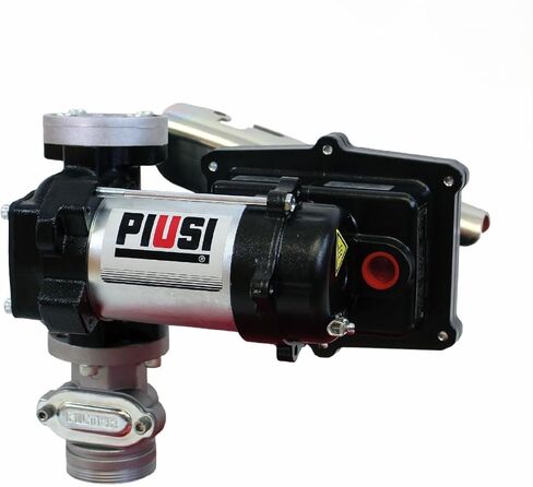 مضخة نقل الوقود Piusi EX50 هيكل من الحديد الزهر 12 فولت معدل تدفق 16 GPM عند الفوهة مع صمام تجاوز مدمج بدوارات محملة بنابض (مضخة مع فوهة وخرطوم تلقائي) in Kuwait