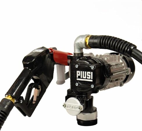 مجموعة مضخة نقل الوقود Piusi Panther EX72 UL AC 120 فولت 60 هرتز للديزل والبنزين المستمر للضغط العالي (مضخة مع فوهة يدوية، متر، وخرطوم 12 قدم) in Kuwait