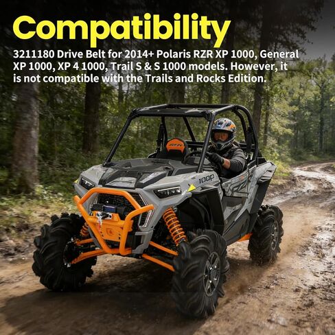 3211180 حزام محرك عالي التحمل لـ Polaris RZR XP 1000، General XP 1000، XP 4 1000، Trail S & S 1000، حزام CVT للأداء | حبال الشد الأراميد | مطاط EPDM | فليكس ويف أوفركورد in Kuwait