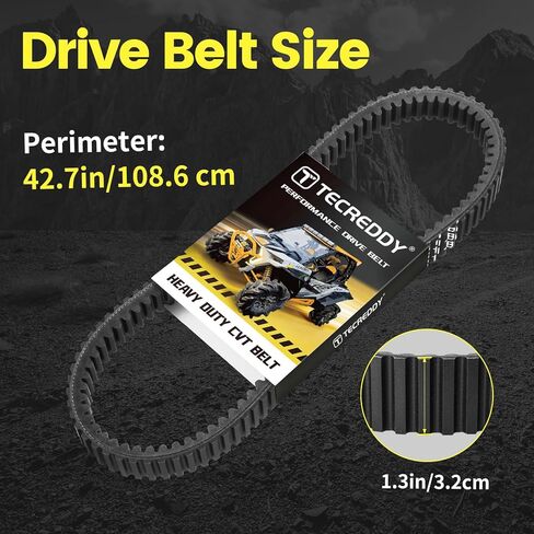 3211180 حزام محرك عالي التحمل لـ Polaris RZR XP 1000، General XP 1000، XP 4 1000، Trail S & S 1000، حزام CVT للأداء | حبال الشد الأراميد | مطاط EPDM | فليكس ويف أوفركورد in Kuwait