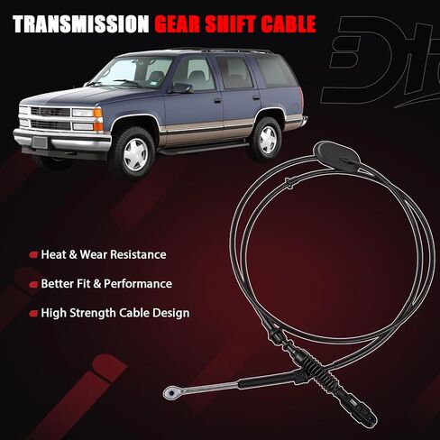 Automatic Transmission Gear Shift Cable, Gear Shifter Cable Compatible with Chevy GMC Vehicle C1500 1995-1999 C2500 C3500 1995-2000, Tahoe K1500 K2500 K3500 Yukon Replace# 15037353, 905-605 in Kuwait