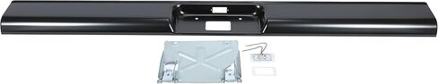 ALMULOO 2 Inch Hidden Hitch and Roll Pan Kit Compatible with 1973-1987 Chevy Chevrolet C10 C20 Pickup Rear Bumper Roll Pan with Trailer Hitch License Plate Frame LED Light Steel Powder Coated Black in Kuwait