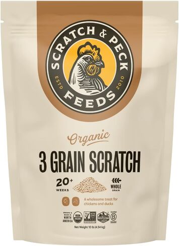 Scratch and Peck Feeds Cluckin' Good Organic 3-Grain Scratch for Chickens and Ducks -10-lbs - Organic and Non-GMO Project Verified - 9960-01 in Saudi Arabia
