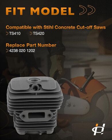 طقم كبّاس أسطواني 50 مم متوافق مع منشار القطع TS410 TS420، مجموعة حشية مكبس الأسطوانة استبدال #4238 020 1202 in Kuwait