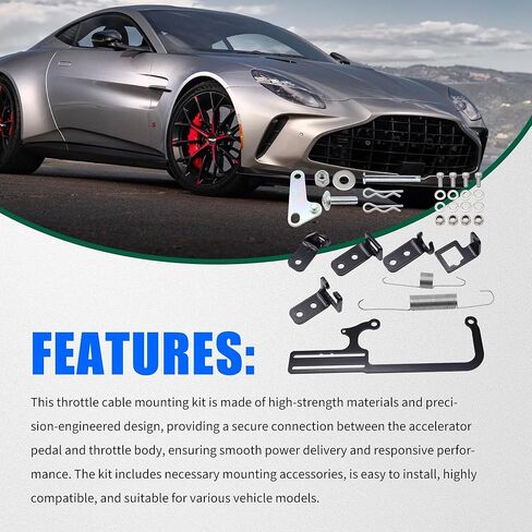 304147 EZ EFI Car Cable Mounting Kit Carburetor Throttle Cable Mount Bracket Steel Black Adjustable for Automatic Transmission TV Cables for GM 700R4 Transfer in Kuwait