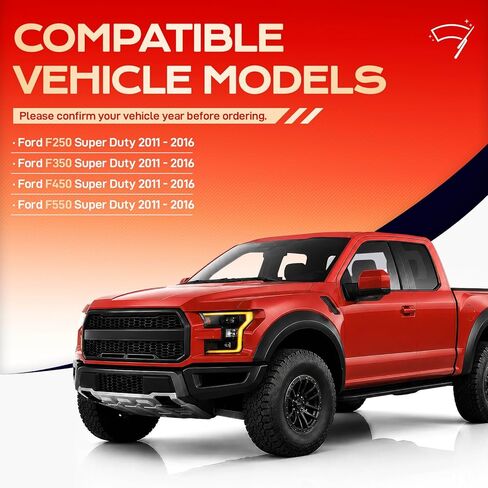 فوهة غسالة الزجاج الأمامي ومجموعة خرطوم لسيارة Ford F250 F350 F450 F550 Super Duty 2011-2016 - استعادة الرؤية الواضحة، رذاذ قوي، استبدال سهل بنفسك (استبدال BC3Z-17603-A، BC3Z-17K605-B) in Kuwait