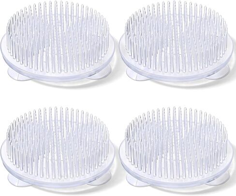 Chsoejuf 4 Pcs Flower Frogs, 2.76 Inch Clear Plastic Floral Frog Pin with Suction Cup, 70mm Round Flower Arrangement Holders for Vase Wedding Home Party Decor in Kuwait