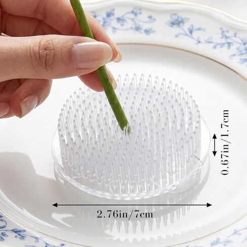 Chsoejuf 4 Pcs Flower Frogs, 2.76 Inch Clear Plastic Floral Frog Pin with Suction Cup, 70mm Round Flower Arrangement Holders for Vase Wedding Home Party Decor in Kuwait