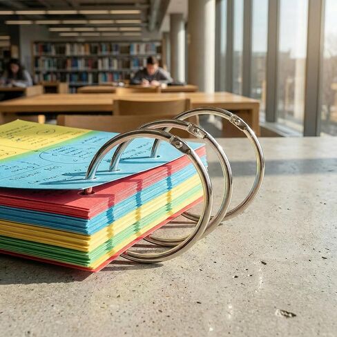 100 حزمة من حلقات الموثق، حلقات أوراق فضفاضة مقاس 1 بوصة، حلقات لبطاقات الفهرس، حلقة المفاتيح، حلقة المشبك، المدرسة، المنزل، المكتب، حلقة كتاب معدنية مطلية بالنيكل - فضي in Kuwait