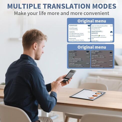 جهاز مترجم اللغة، 2026 رقاقة مطورة في اتجاهين مترجم صوتي في الوقت الحقيقي، 150 لغة AI/عبر الإنترنت/غير متصل/مجموعة/ترجمة الهاتف، لا حاجة إلى WiFi، شاشة 5.5 بوصة عالية الدقة لتعلم الأعمال أثناء السفر in Kuwait