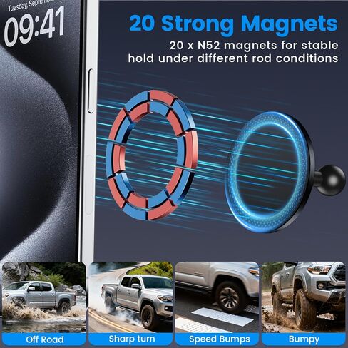 Kaishengyuan Magnetic Phone Mount Compatible with 2024-2026 Toyota Tacoma, 360° Rotation 4th Metal Phone Holder Dashboard Cradles Bracket Stand for All Smartphones in Saudi Arabia