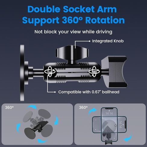 Kaishengyuan Magnetic Phone Mount Compatible with 2024-2026 Toyota Tacoma, 360° Rotation 4th Metal Phone Holder Dashboard Cradles Bracket Stand for All Smartphones in Saudi Arabia