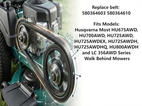 حزام محرك جزازة العشب 580364603 (3/8 بوصة × 64.5) متوافق مع Husqvarna HU675AWD HU725AWD HU725AWDEX HU800AWD 580364610 in Kuwait