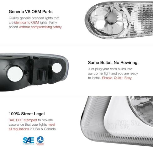 CogitoErgoSum for GMC for Yukon XL 1500 2001-2006 Bumper Parking Signal Light Lamp Pair Left Right Front 15199555 15199554 in Kuwait