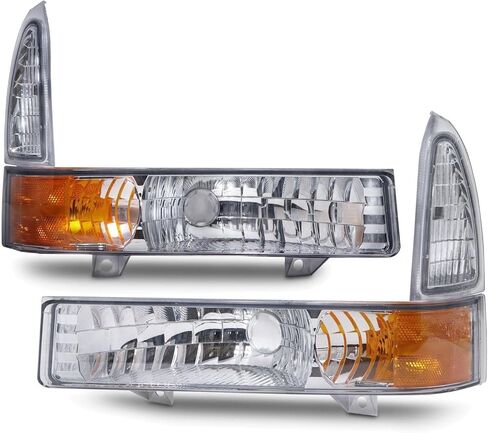 مصباح إيقاف السيارة إشارة أمامية يسار يمين لفورد F-250 لـ Super Duty/350 450 550 1999-2004 زوج كريستال in Kuwait