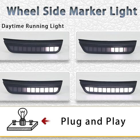 مصابيح LED للعلامات الجانبية الأمامية، ضوء تشغيل نهاري أبيض متوافق مع 2021-2024 Jeep Grand Cherokee Laredo Altitude Limited Overland، استبدل OE 68378432AB CH2550138 in Kuwait