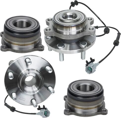 محور ديترويت - محمل العجلات الأمامية والخلفية ومجموعة المحور للدفع الرباعي AWD 2005-2019 Nissan Frontier 2005-2015 Xterra 2009-2012 سوزوكي خط الاستواء مع ناقل حركة أوتوماتيكي in Kuwait
