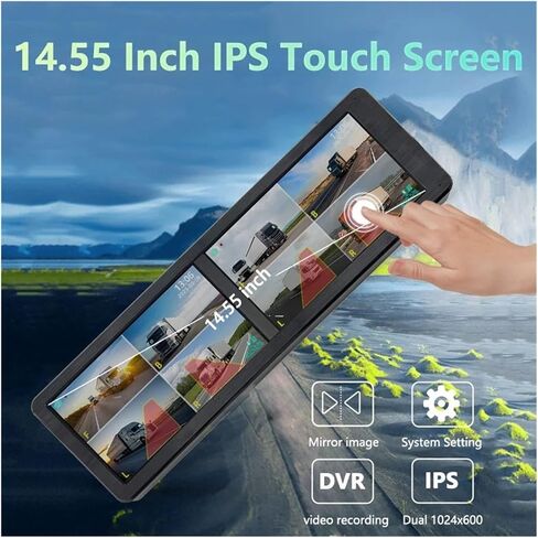 14.55 بوصة 8CH شاشة تعمل باللمس مجموعة مراقبة الحافلة BSD إنذار المركبات الثقيلة AHD DVR نظام MP5 لاعب HD للرؤية الليلية عكس الكاميرات in Kuwait