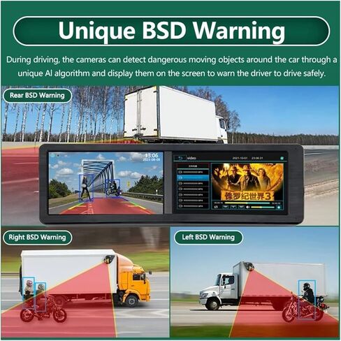 14.55 بوصة 8CH شاشة تعمل باللمس مجموعة مراقبة الحافلة BSD إنذار المركبات الثقيلة AHD DVR نظام MP5 لاعب HD للرؤية الليلية عكس الكاميرات in Kuwait