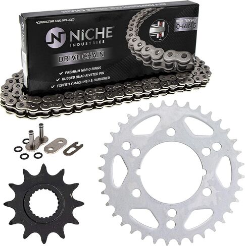 NICHE Drive Sprocket Chain Combo for Polaris Scrambler 500 2X4 Front 12 Rear 36 Tooth 520V-X X-Ring 76 Links in Saudi Arabia