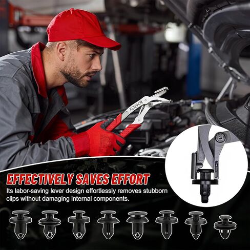 Car Clip Pliers, Spring-Loaded Panel Clip Removal Pliers Tool, Professional Automotive Plastic Fastener Remover for Door Panels, Interior & Exterior Trim, Push Pin & Rivet Disassembly Without Damage in Kuwait