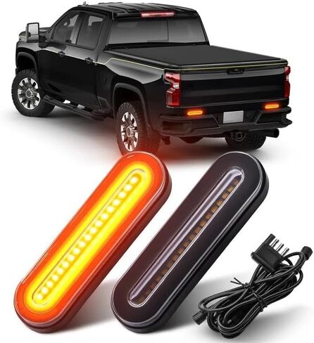 مجموعة إضاءة المقطورة LED من NINEO متوافقة مع Silverado 1500 2500HD 3500HD 2001-2023، مجموعة إضاءة بيضاوية حمراء + صفراء مساعدة مقاس 5 بوصات مع 4 دبابيس، لمقطورات شاحنات الأمتعة in Kuwait