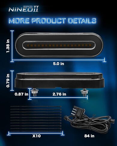 NINEO LED Trailer Light Kit Compatible with Silverado 1500 2500HD 3500HD 2001-2023, 5-Inch Auxiliary Red+Yellow Oval Light Kit with 4 Pin Harness, for Luggage Racks Trucks Trailers in Kuwait